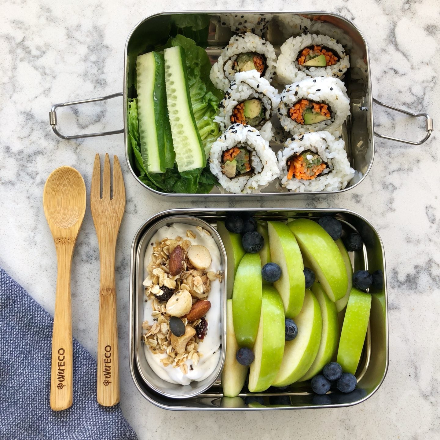 Ever Eco XL Stackable Bento Box + Mini Container 1900ml