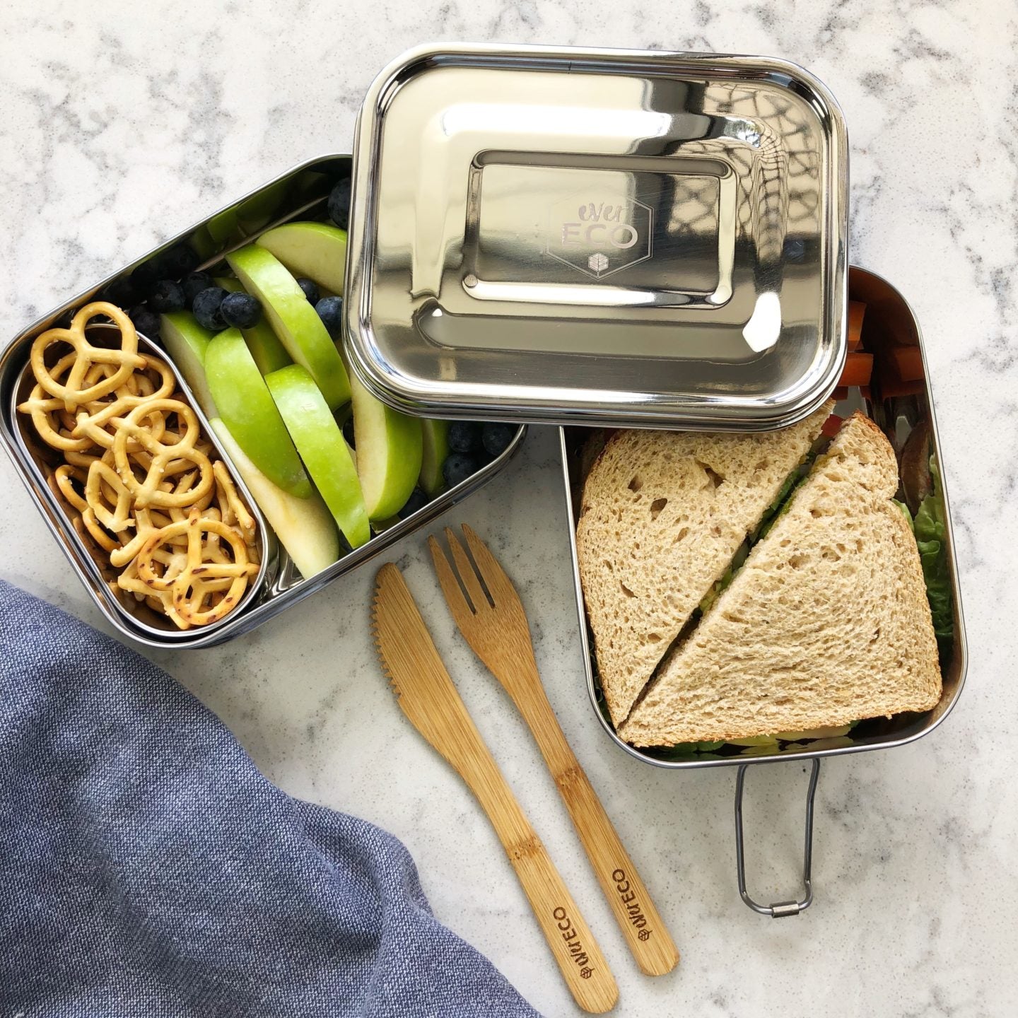 Ever Eco XL Stackable Bento Box + Mini Container 1900ml
