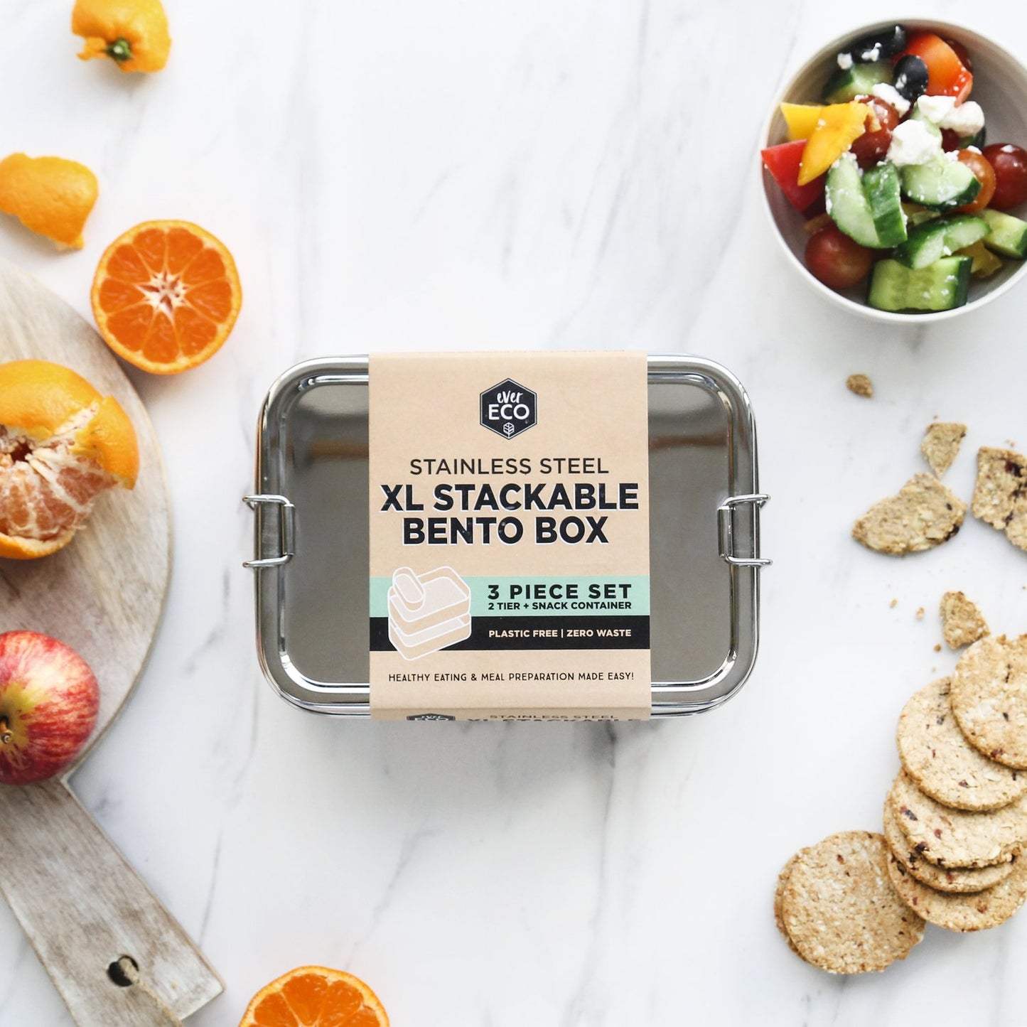 Ever Eco XL stackable stainless steel bento box 1900ml