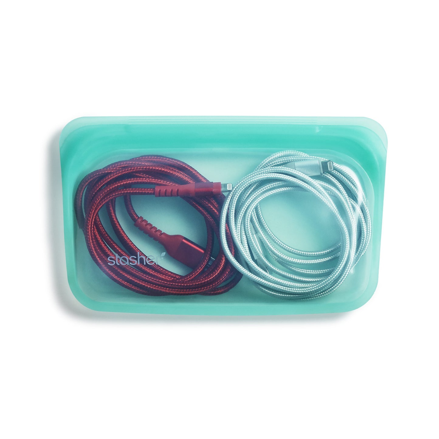 Stasher Reusable Silicone Snack Bag Aqua
