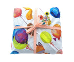 Hello Snowglobe Reusable Fabric Gift Wrap - Celebrate With Balloons
