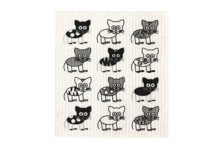 Retro Kitchen Dish Cloth - Cats