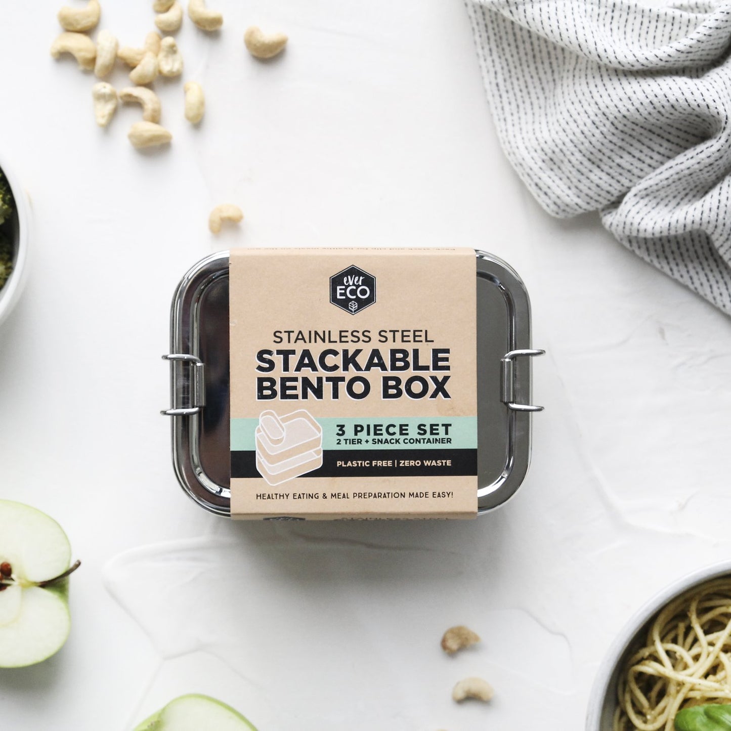 Ever Eco Stackable Bento Box + Mini Container 1200ml