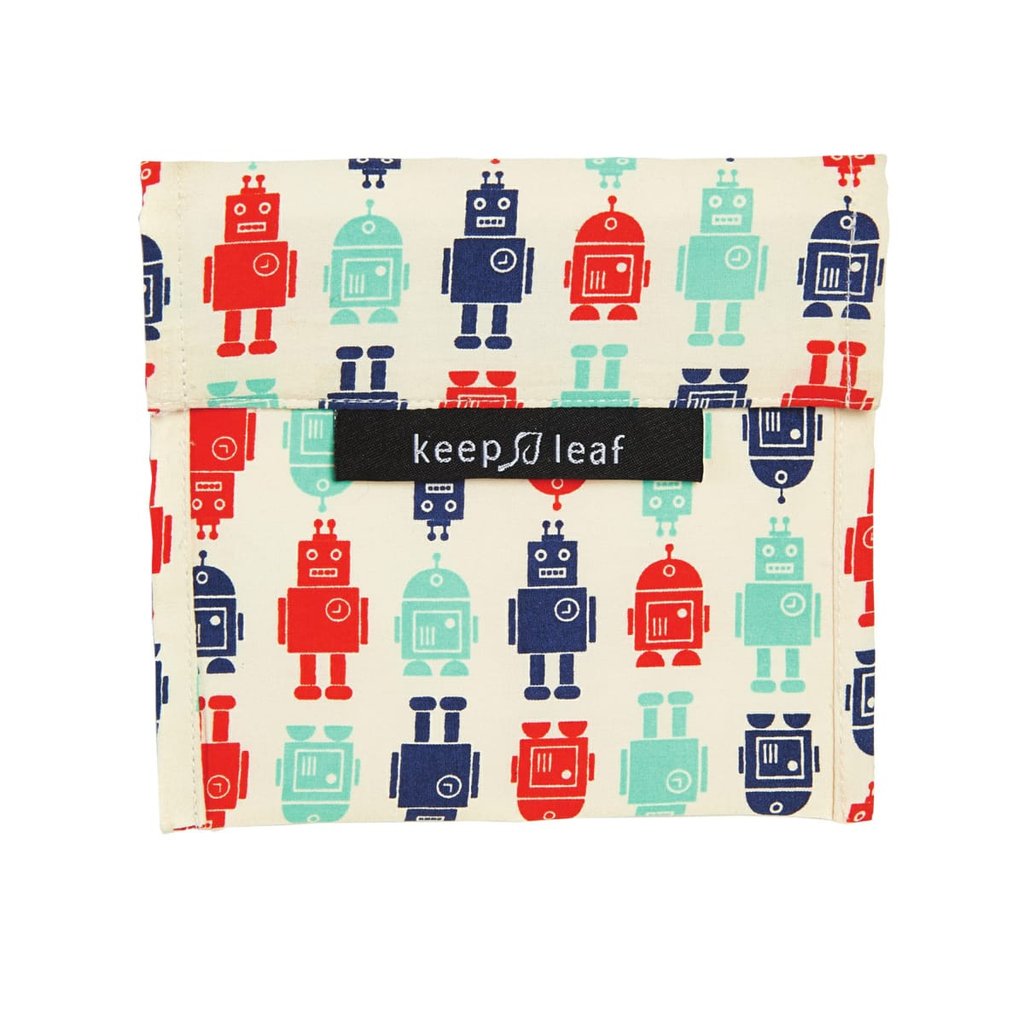 Keep Leaf Reusable Sandwich Baggie - Robots