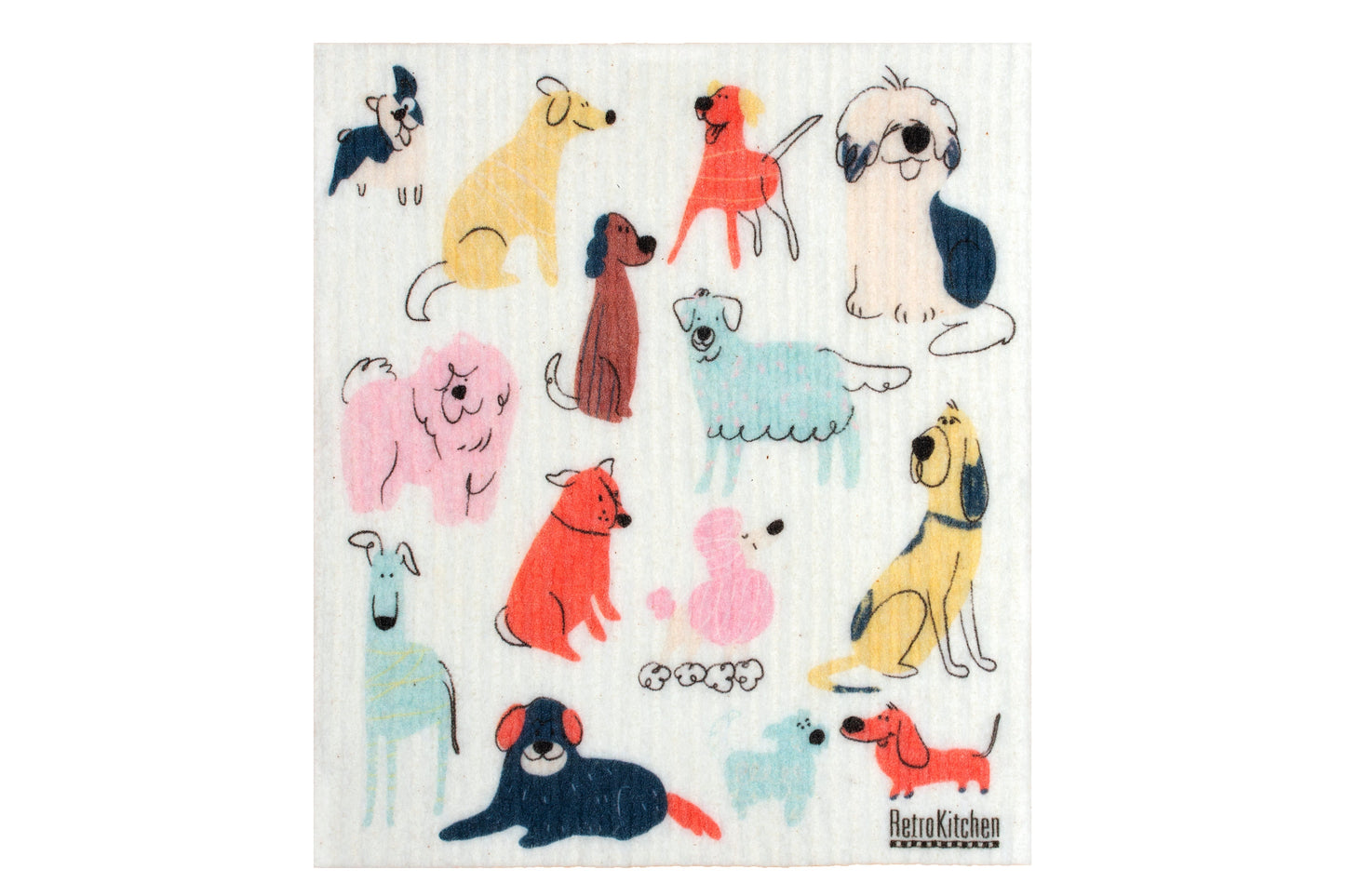 Retro_Kitchen_Dish_Cloth_Colourful_Dogs