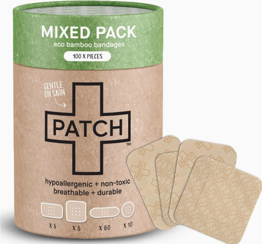 Patch Natural Bamboo Bandaids - Mixed Sizes - 100 Pack