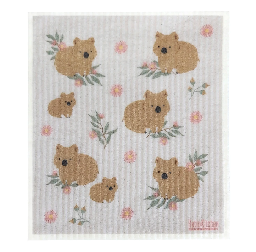 Retro_Kitchen_Dish_Cloth_Wombats