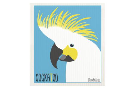 Retro Kitchen Dish Cloth - Cockatoo