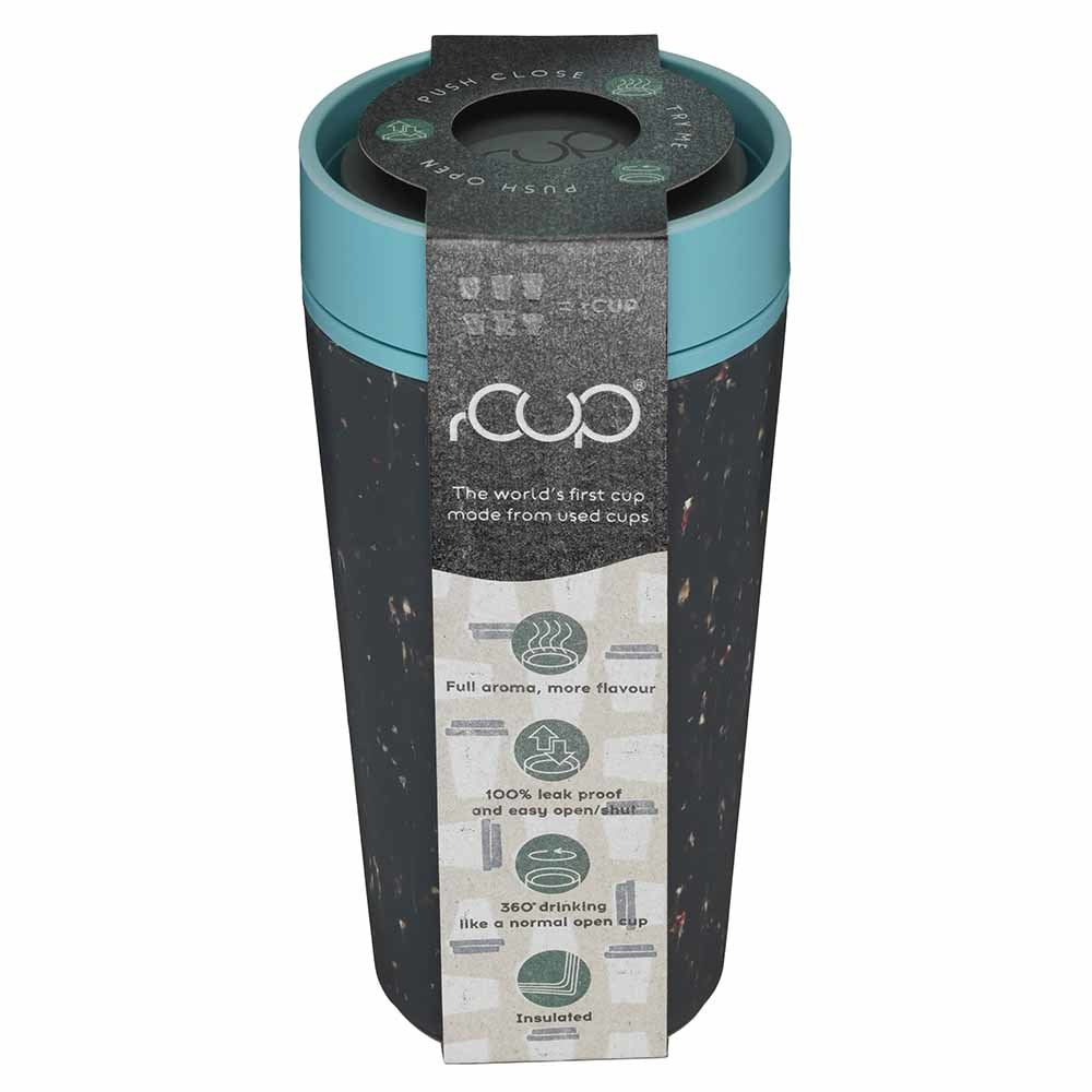 rCup Reusable Coffee Cup - Black/ Teal - 12oz